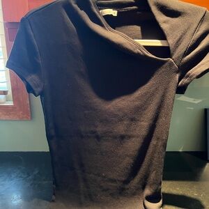 Zara Black Ribbed Fabric Detail